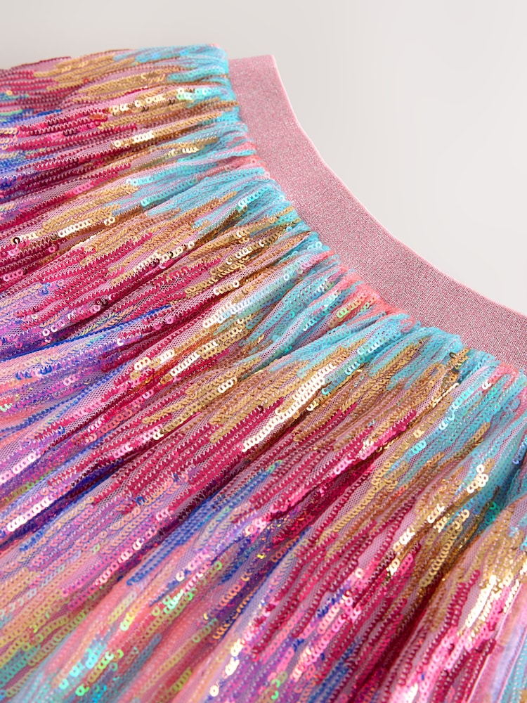 Pink/Blue Ombre Pull On Sequin Skirt (3-16yrs) - Image 8 of 8 Pink/Blue Ombre Pull On Sequin Skirt (3-16yrs) - Image 8 of 8