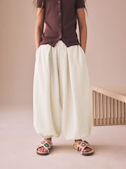 Ecru White Textured Balloon Trousers (3-16yrs) - Image 1 of 8