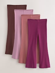 Multi Berry 4 Pack Rib Flare Leggings (3-16yrs) - Image 1 of 8