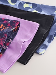 Splat/Bright Animal/Purple 4 Pack Flared Leggings (3-16yrs) - Image 7 of 9