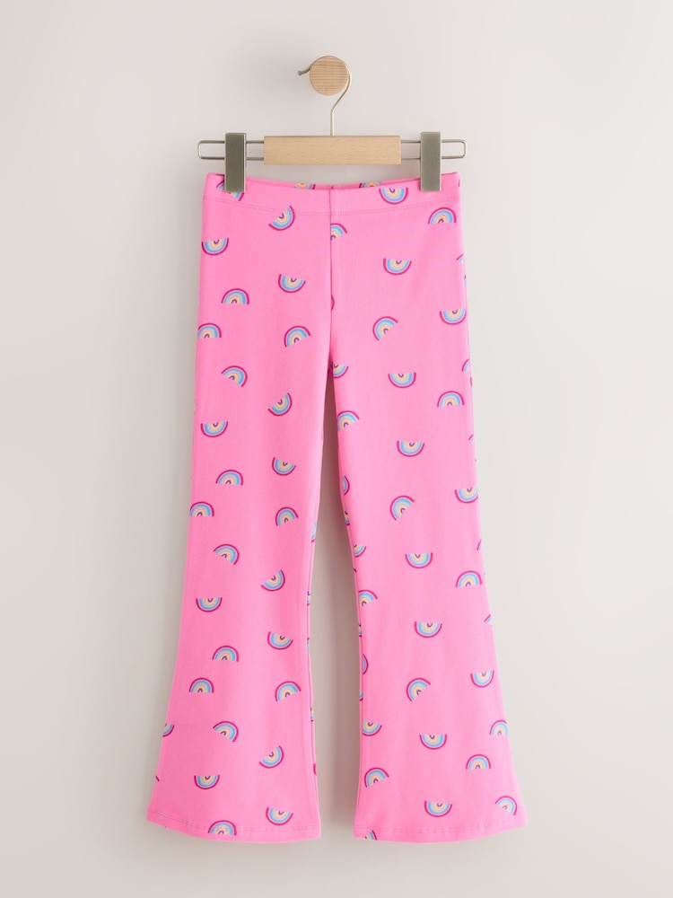 Pink/Navy Print 4 Pack Flared Leggings (3-16yrs) - Image 2 of 8 Pink/Navy Print 4 Pack Flared Leggings (3-16yrs) - Image 2 of 8