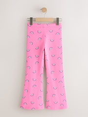 Pink/Navy Print 4 Pack Flared Leggings (3-16yrs) - Image 6 of 8