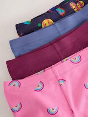 Pink/Navy Print 4 Pack Flared Leggings (3-16yrs) - Image 7 of 8