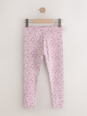 Blush Pink/Flower Leggings 5 Pack (3-16yrs) - Image 6 of 9