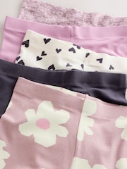 Blush Pink/Flower Leggings 5 Pack (3-16yrs) - Image 8 of 9