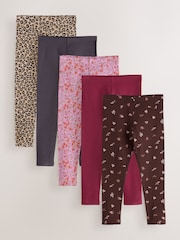 Mehrfarbige Tiermotive - Leggings im 5er-Pack (3–16 J.) - Bild 1 von 9