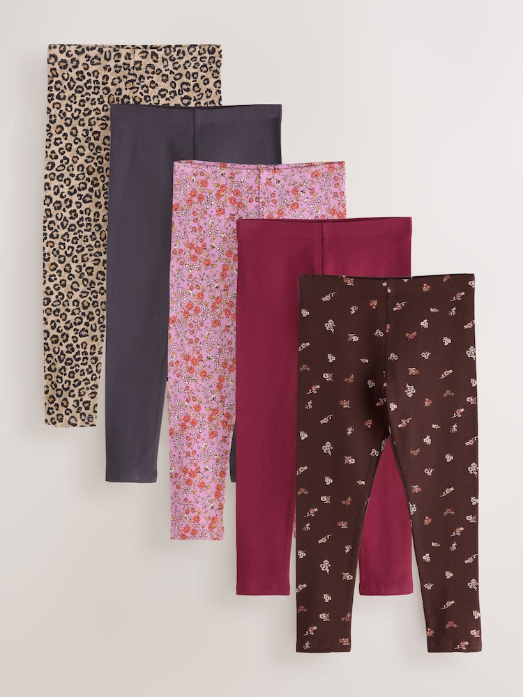 Mehrfarbige Tiermotive - Leggings im 5er-Pack (3–16 J.) - Bild 1 von 9