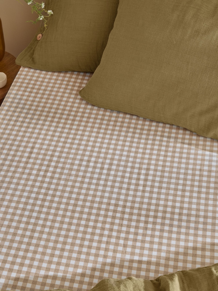 Yard Biscuit Barton Check Fitted Sheet - Image 2 of 2 Yard Biscuit Barton Check Fitted Sheet - Image 2 of 2
