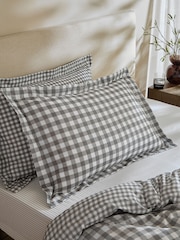 Yard Set of 2 Grey Barton Check Pillowcases - Image 1 of 1