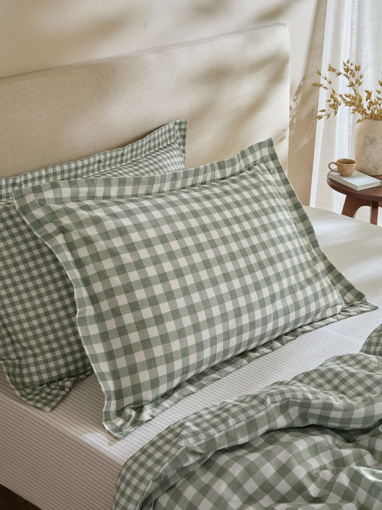 Yard Set of 2 Barton Check Pillowcases - Imagen 1 de 1