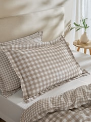 Yard Set of 2 Natural Barton Check Pillowcases - Image 1 of 1