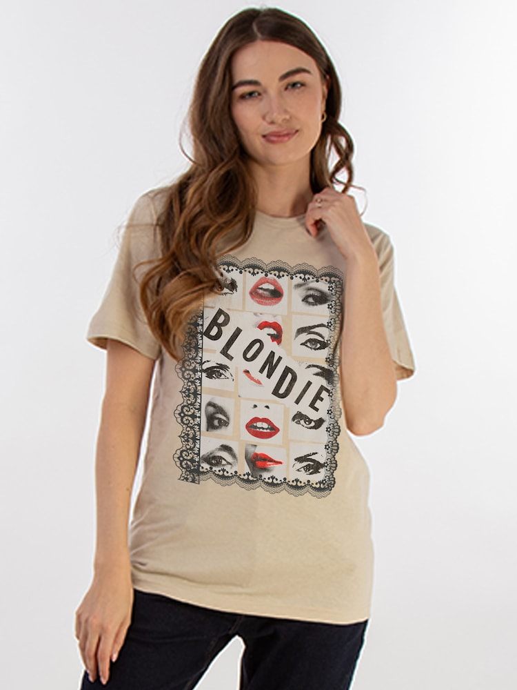Brands In Natural Blondie Lace Eyes & Lips Music T-Shirt - Image 1 of 5 Brands In Natural Blondie Lace Eyes & Lips Music T-Shirt - Image 1 of 5