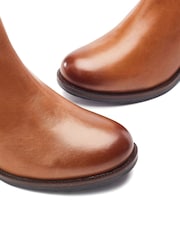 Ruskea - Moda in Pelle -saappaat, joissa vetoketjulliset lohkokorkoiset yksityiskohdat - Kuva 3 / 4