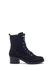 Moda in Pelle Black Bezzy Lace-Up Casual Boots - Image 1 of 4