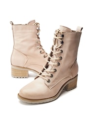 Moda in Pelle Nude Bezzy Lace-Up Casual Boots - Image 2 of 4