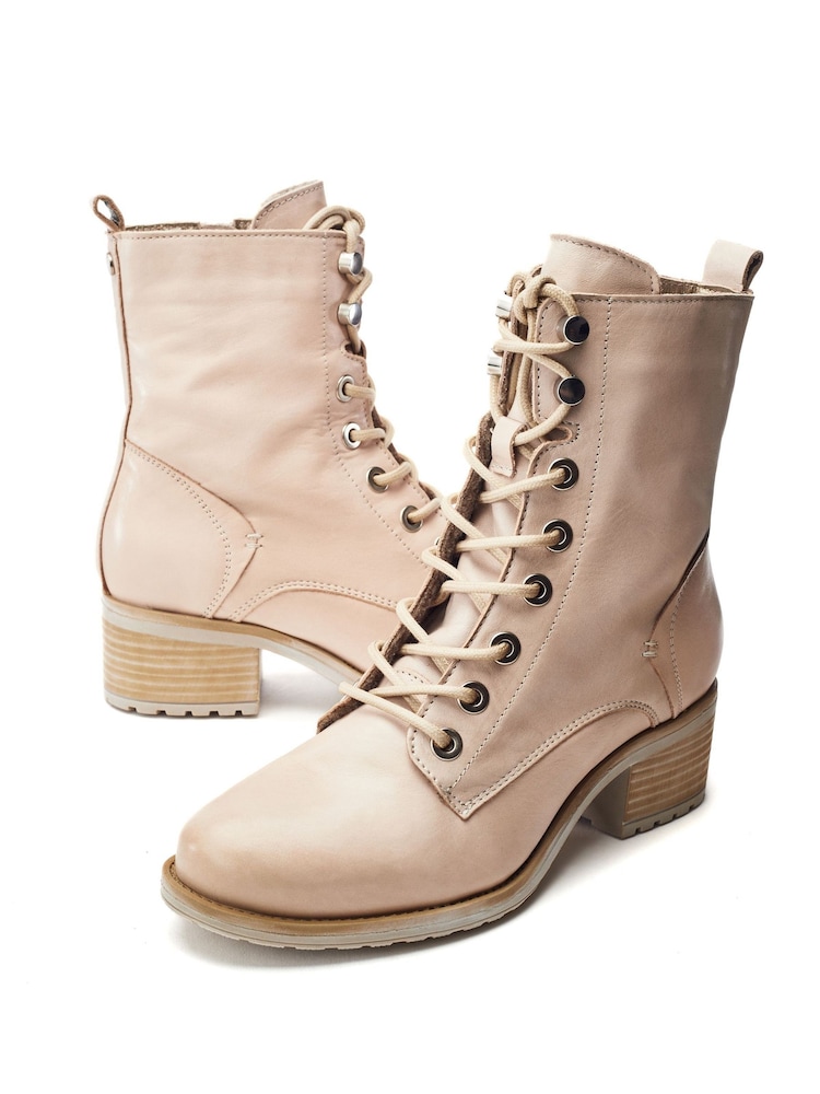 Moda in Pelle Nude Bezzy Lace-Up Casual Boots - Image 2 of 4