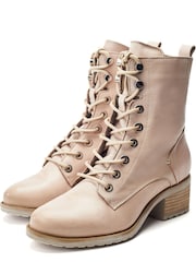 Moda in Pelle Nude Bezzy Lace-Up Casual Boots - Image 3 of 4