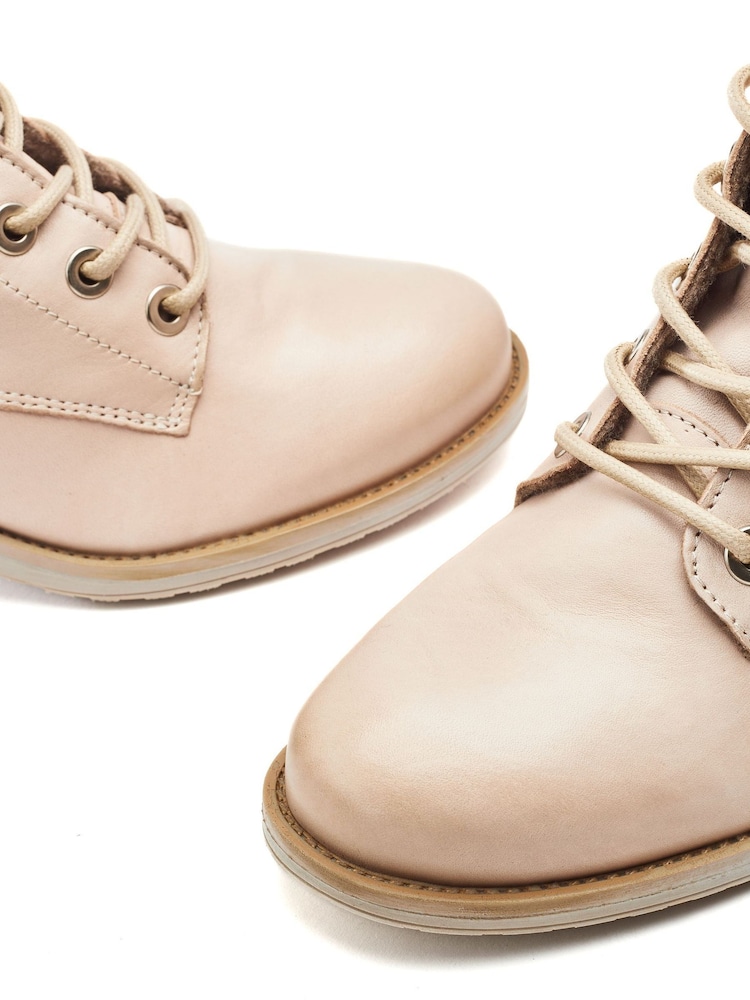 Moda in Pelle Nude Bezzy Lace-Up Casual Boots - Image 4 of 4