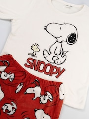Vanilla Underground Peanuts Snoopy Fleece Long Sleeve Leg Pyjamas Set - Imagen 4 de 7