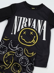 Vanilla Underground Black Nirvana Logo Long Sleeve Long Leg Pyjamas Set - Image 3 of 5