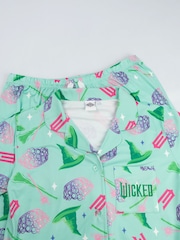 Vanilla Underground Green Wicked Button Up Long Sleeve Leg Pyjamas Set - Image 6 of 8