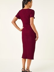 Roman Red Petite Textured Tie Side Dress - Image 3 of 5