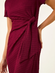 Roman Red Petite Textured Tie Side Dress - Image 5 of 5