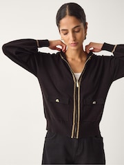 Monsoon Nolan Knit Bomber Jacket - Imagen 1 de 4