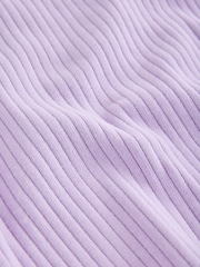Lilac Long Sleeve Ribbed Raglan Top (3mths-7yrs) - Image 7 of 8