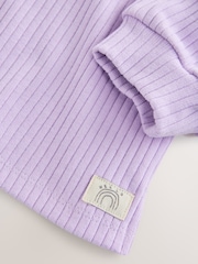 Lilac Long Sleeve Ribbed Raglan Top (3mths-7yrs) - Image 8 of 8