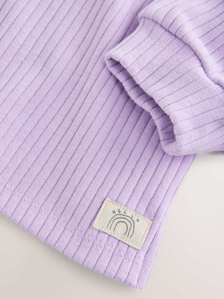 Lilac Long Sleeve Ribbed Raglan Top (3mths-7yrs) - Image 8 of 8 Lilac Long Sleeve Ribbed Raglan Top (3mths-7yrs) - Image 8 of 8