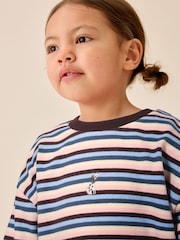 Blue/Pink Stripe Long Sleeve Cuffed Top (3mths-7yrs) - Image 2 of 3