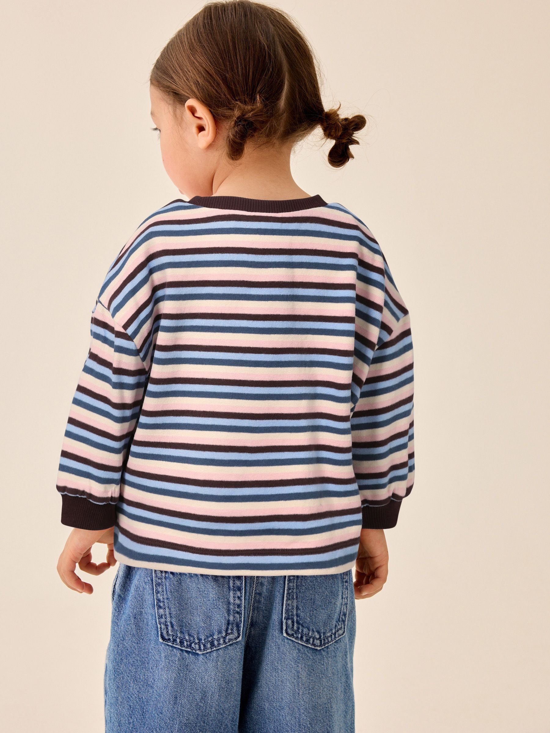 Buy Blue/Pink Stripe Long Sleeve Cuffed Top (3mths-7yrs) from Next USA