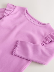 Lilac Purple Ribbed Long Sleeve Top (3mths-7yrs) - Image 6 of 7