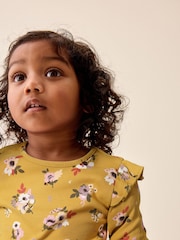 Green Pink Floral Ribbed Long Sleeve Top (3mths-7yrs) - Image 3 of 3
