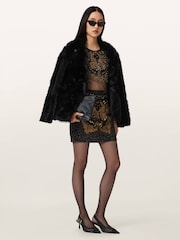 AllSaints Black Greta Embellished Top - Image 5 of 6