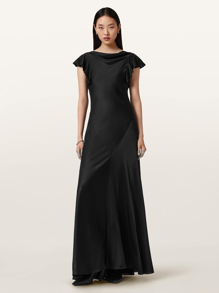 AllSaints Black Flora Dress - Image 1 of 8 AllSaints Black Flora Dress - Image 1 of 8