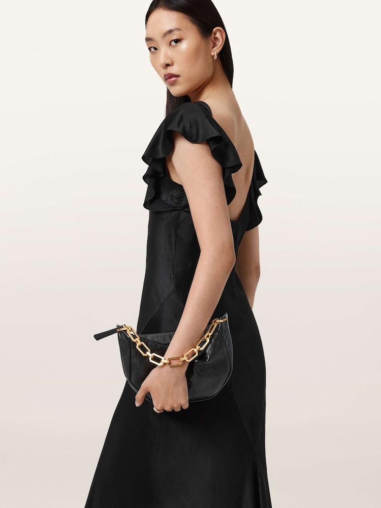 AllSaints Black Flora Dress - Image 2 of 8 AllSaints Black Flora Dress - Image 2 of 8