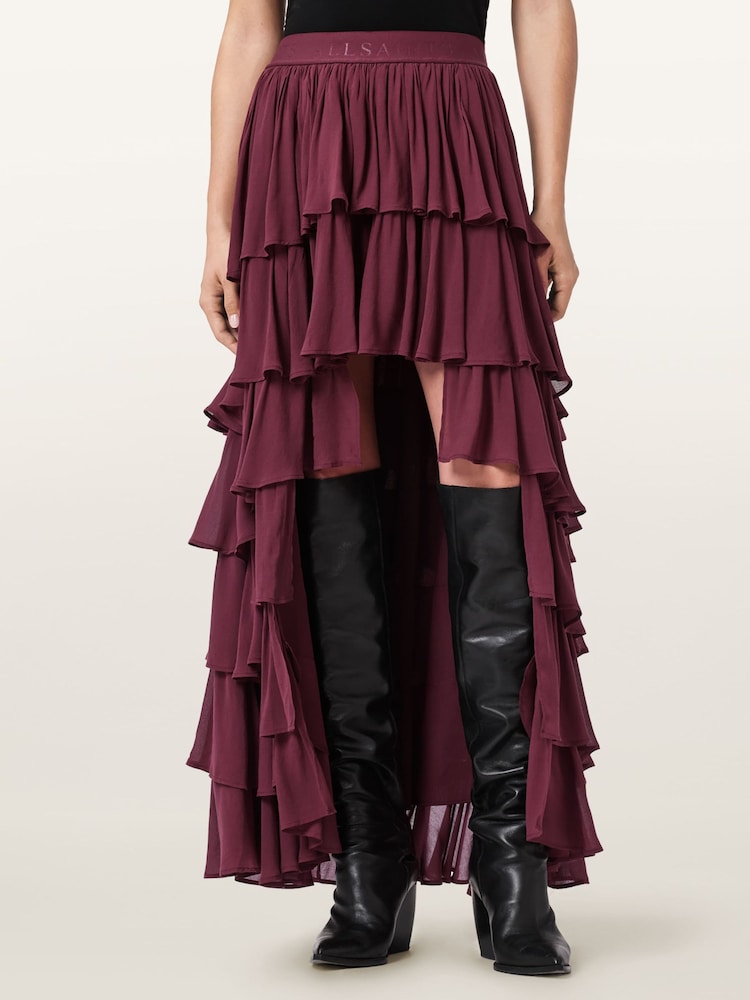 AllSaints Red Cavarly Maxi Skirt - Image 1 of 7 AllSaints Red Cavarly Maxi Skirt - Image 1 of 7