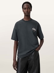 AllSaints Black Pentacle Etta T-Shirt - Image 1 of 9