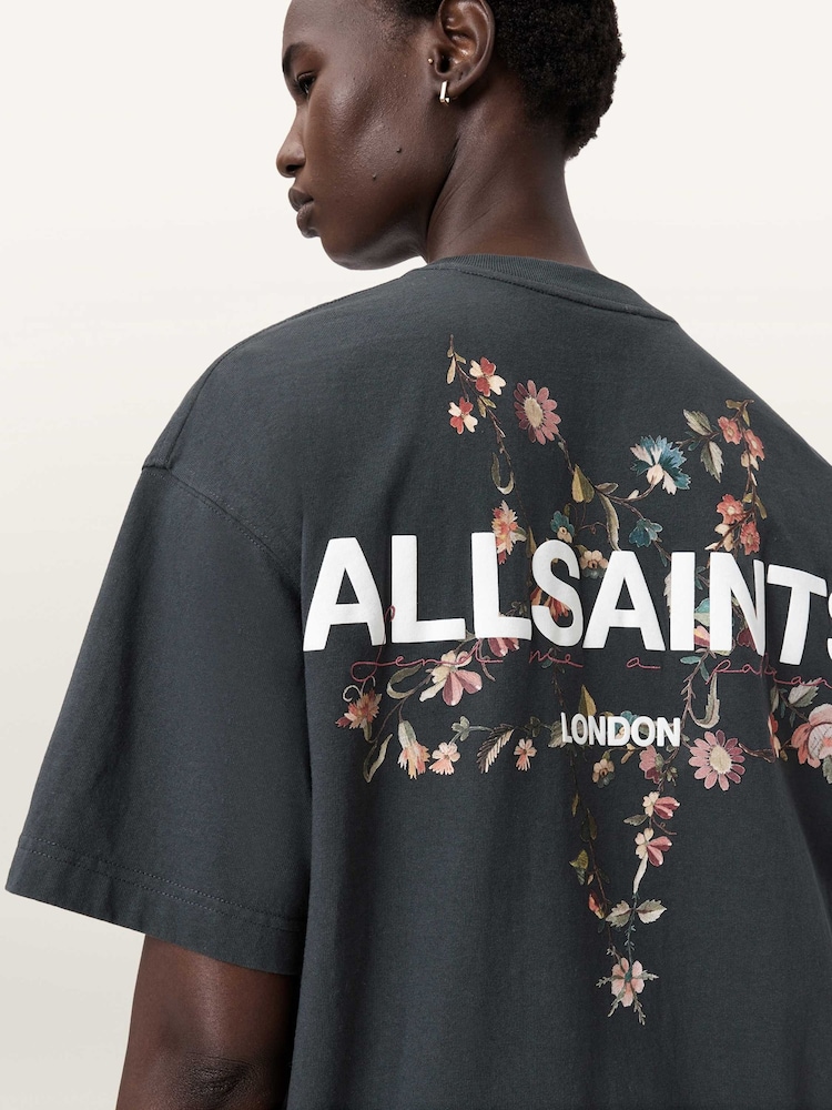 AllSaints Black Pentacle Etta T-Shirt - Image 2 of 9