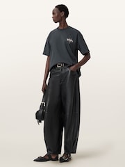 AllSaints Black Pentacle Etta T-Shirt - Image 6 of 9