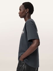 AllSaints Black Pentacle Etta T-Shirt - Image 8 of 9