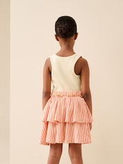 Pink/Orange Stripe Tiered Rara Skirt (3-16yrs) - Image 4 of 8