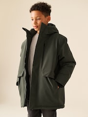 Khaki Green Waterproof Parka Coat (3-17yrs) - Image 5 of 13
