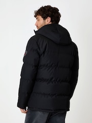 Threadbare Black Longline Puffer Jacket - Image 2 of 4