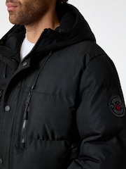 Threadbare Black Longline Puffer Jacket - Image 4 of 4