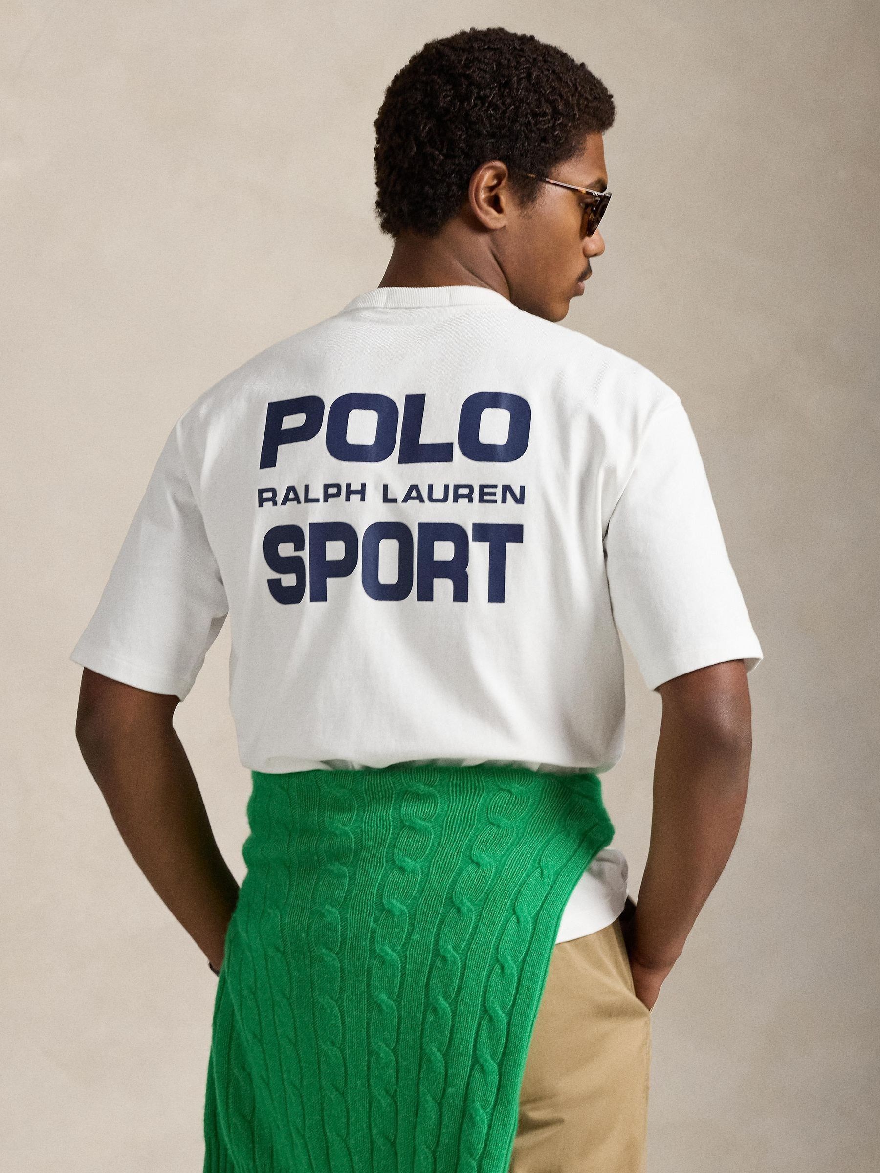 Buy Polo Ralph Lauren White Polo Sport Back Print T-Shirt from