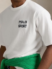 Polo Ralph Lauren White Polo Sport Back Print T-Shirt - Image 4 of 8