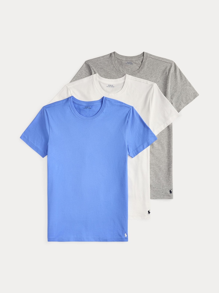 Polo Ralph Lauren Chalk White Slim T-Shirts 3 Pack - Image 1 of 5